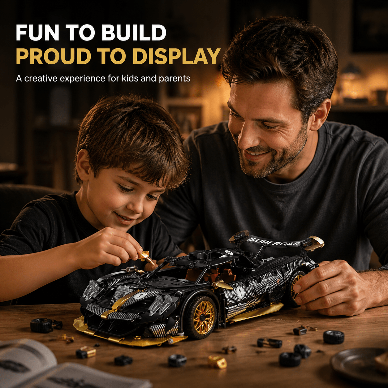 1218pcs Sports Car Building Block Scene Set